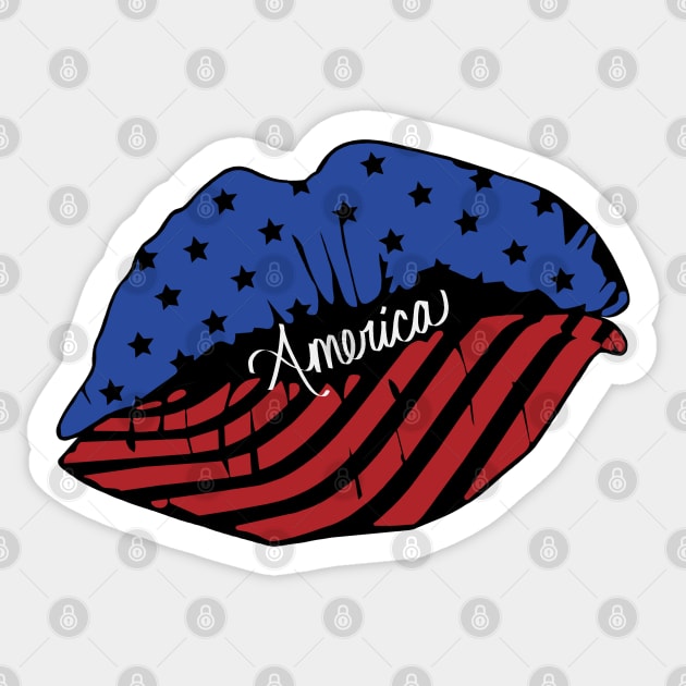 America kiss Sticker by LHaynes2020
